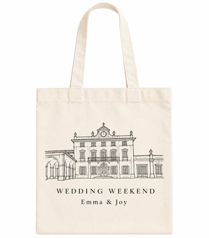 Personalized Line Art Illustration Tote Bag