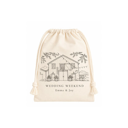 Personalized Venue Illustration Wedding Favor Bag