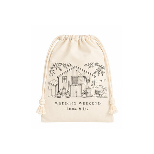 Personalized Venue Illustration Wedding Favor Bag