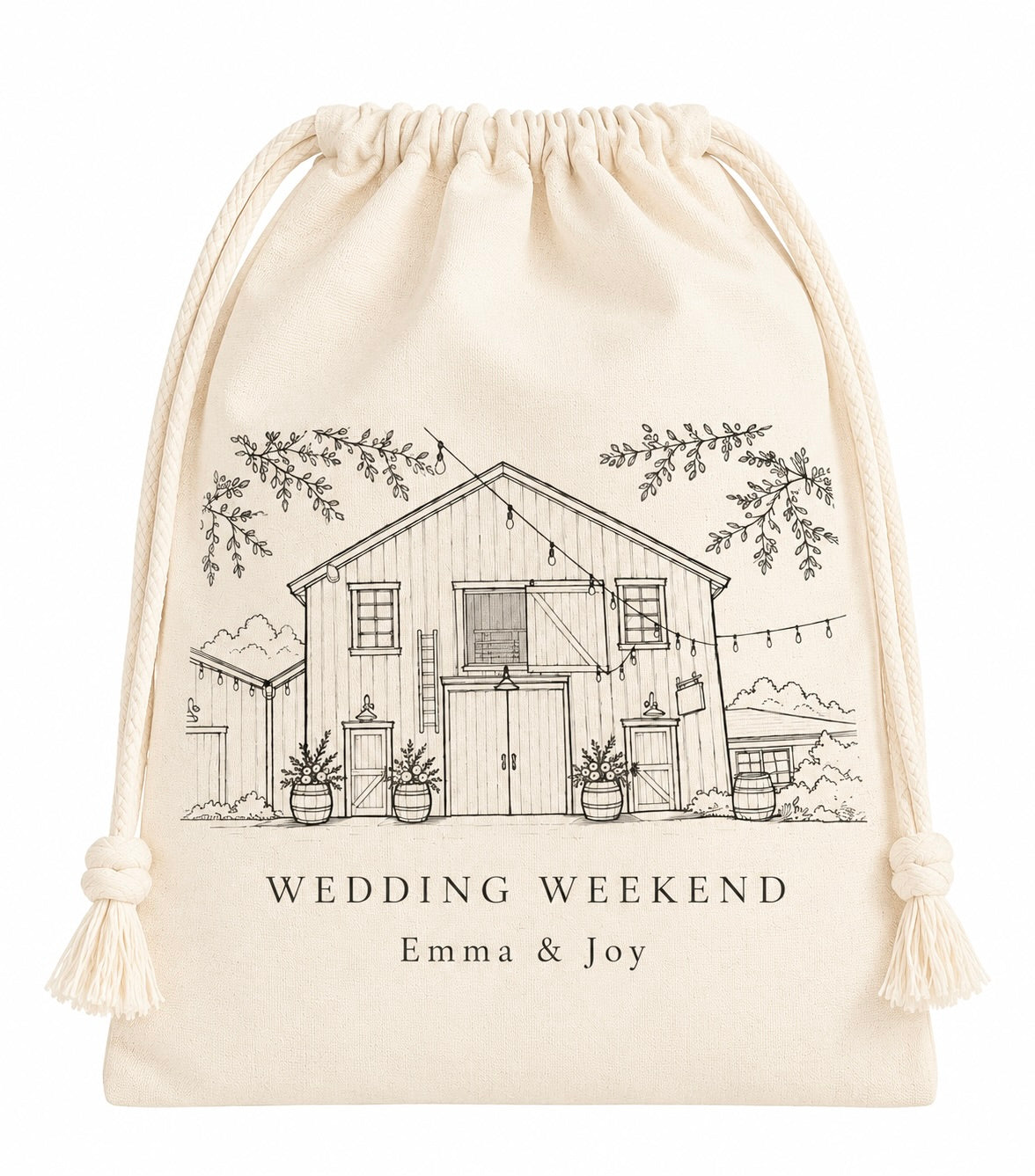 Personalized Venue Illustration Wedding Favor Bag
