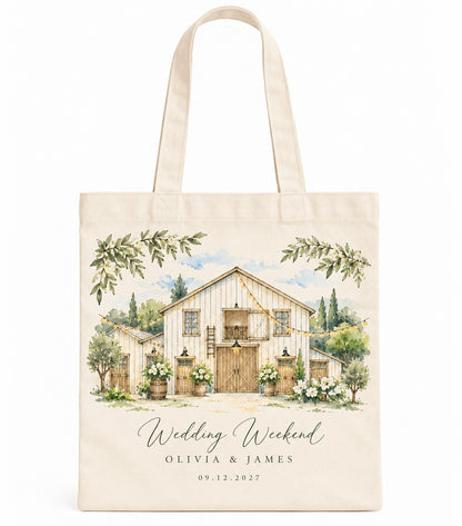 Personalized Watercolor Illustration Tote Bag