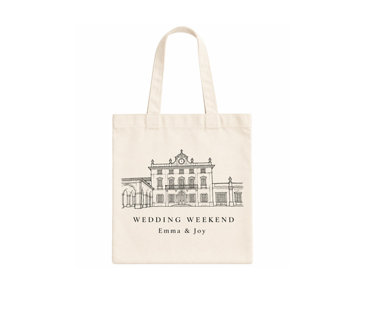 Personalized Line Art Illustration Tote Bag